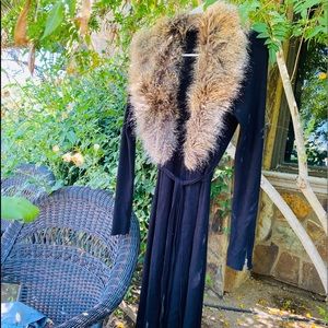 Faux fur long duster
